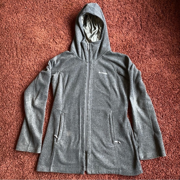 Columbia Jackets & Blazers - Columbia Benton Springs II Long Fleece Hoodie Jacket Womens Medium Gray Hiking